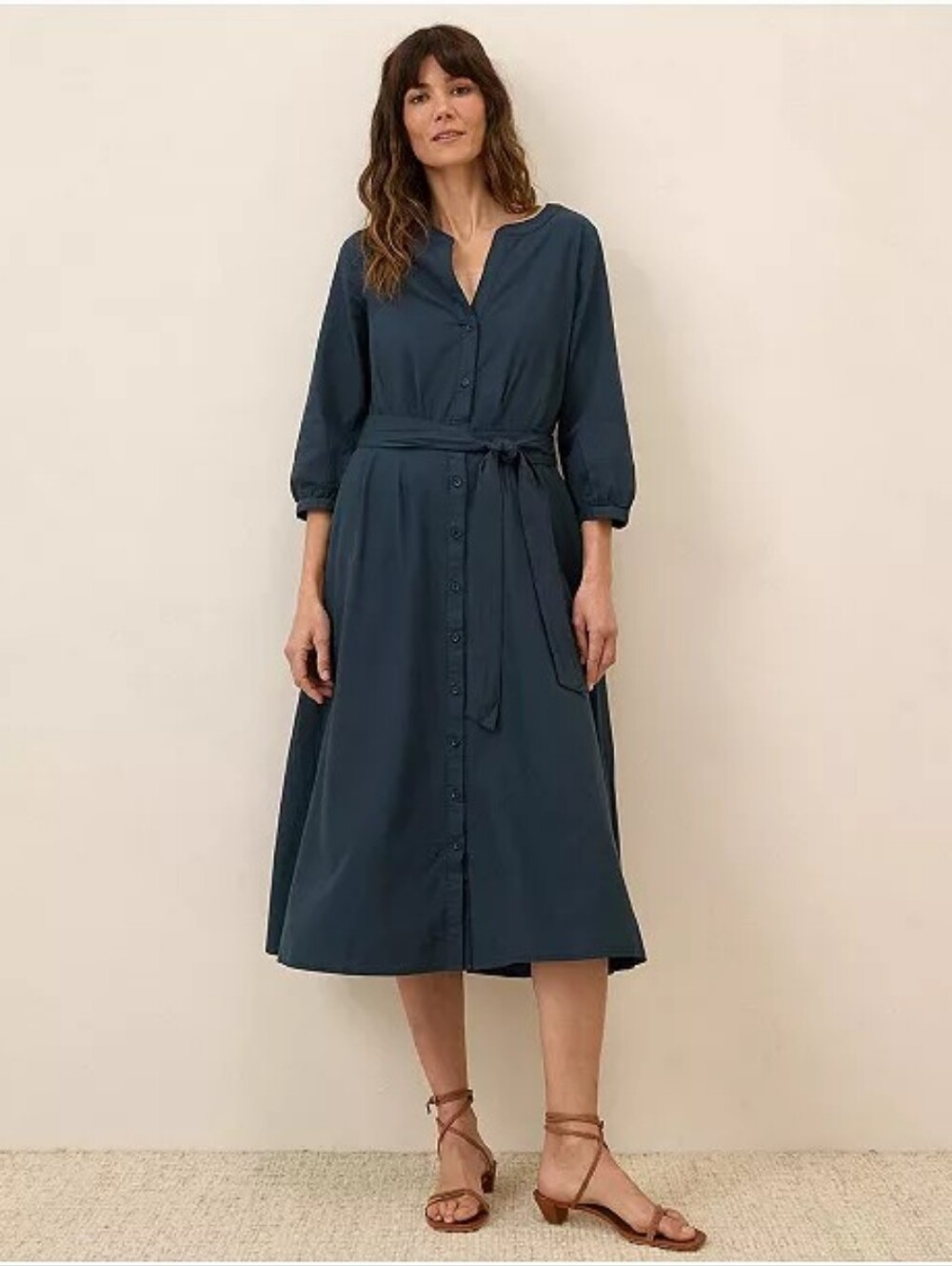 Pact Organic Cotton Maxi Shirt Dress Blue XXL Button Front Sustainable Boho